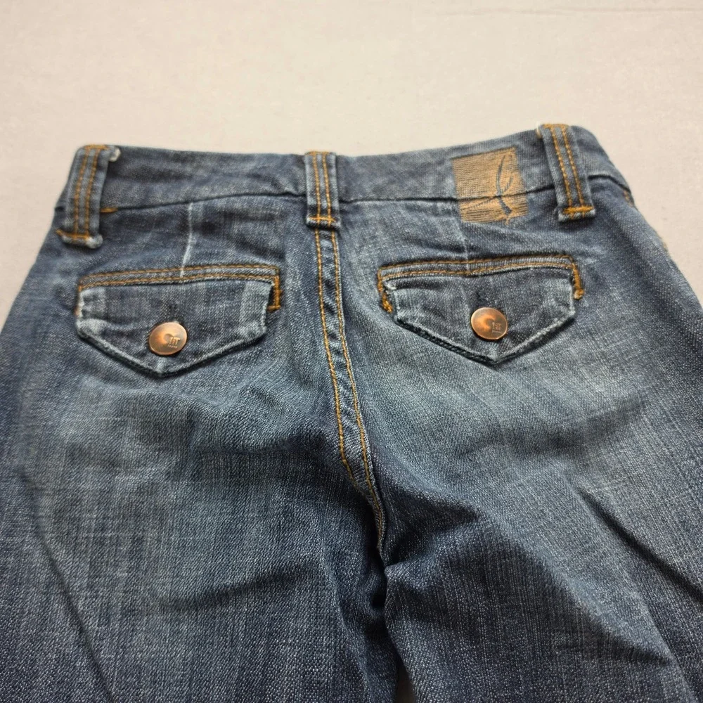 Los !iT Jeans Angeles Girls Size 7 Dark Wash Flare Leg Denim Blue Jeans